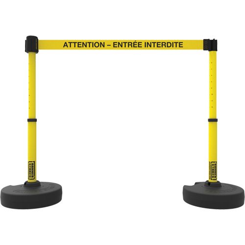 Plus Barrier Post Set, Plastic, 42" H, Yellow Tape, 15' Tape Length Moffatt Supply & Specialties
