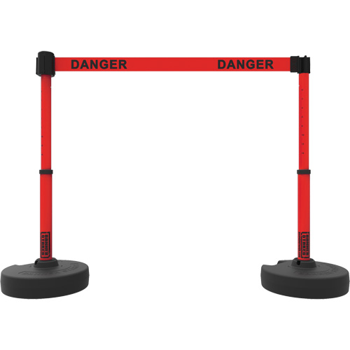 Plus Barrier Post Set, Plastic, 42" H, Red Tape, 15' Tape Length Moffatt Supply & Specialties