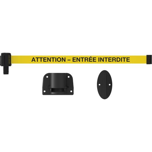 Plus Wall Mount Barrier System, Plastic, Screw Mount, 15', Yellow Tape Moffatt Supply & Specialties
