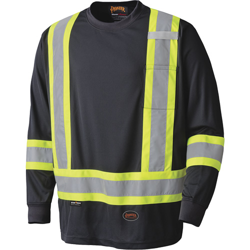 6997 Long Sleeved Safety Shirt, Polyester, X-Small, Black Moffatt Supply & Specialties