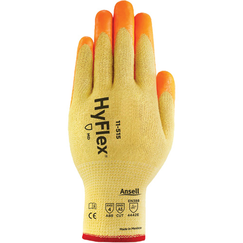 Gants haute visibilit&eacute; r&eacute;sistants aux coupures HyFlex, Taille 6, Calibre 13, Rev&ecirc;tement Mousse de nitrile, Enveloppe en Acier inoxydable/Kevlar/Spandex, ASTM ANSI niveau A5/EN 388 niveau E Moffatt Supply & Specialties