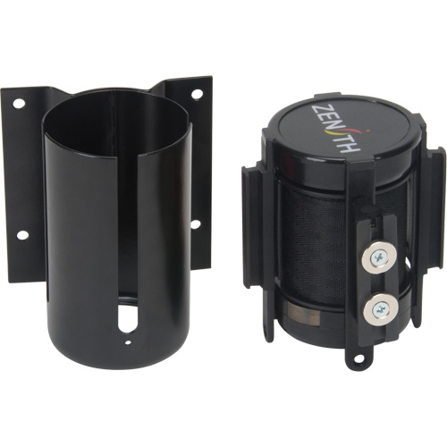 Barri&egrave;re &agrave; fixation murale avec ruban magn&eacute;tique, Acier, Fixation par vis, 7', Ruban Noir Moffatt Supply & Specialties