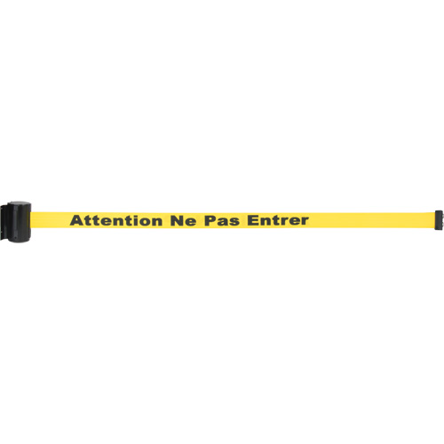 Magnetic Tape Cassette for Build-Your-Own Crowd Control Barrier, Attention ne pas entrer, 7', Yellow Tape Moffatt Supply & Specialties