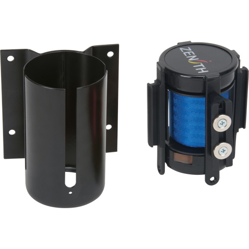 Wall Mount Barrier with Magnetic Tape, Steel, Screw Mount, 7', Blue Tape Moffatt Supply & Specialties
