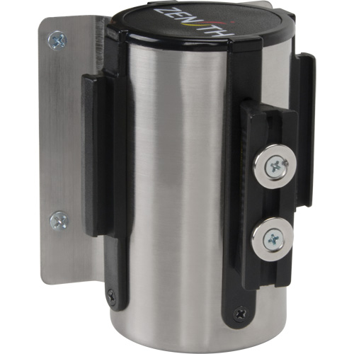 Wall Mount Barrier with Magnetic Tape, Steel, Screw Mount, 7', Black and Yellow Tape Moffatt Supply & Specialties