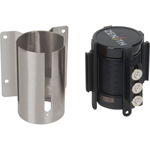 Wall Mount Barrier with Magnetic Tape, Steel, Screw Mount, 12', Black Tape Moffatt Supply & Specialties