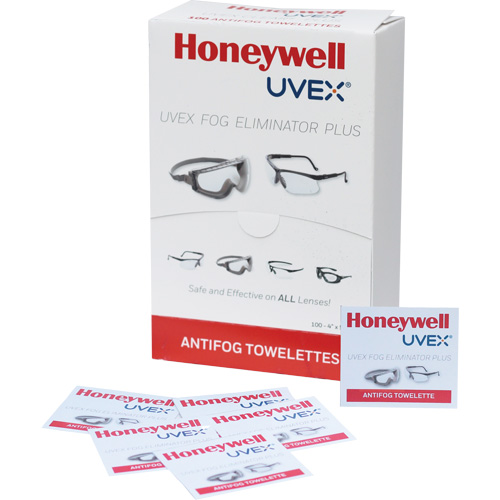 Uvex&reg; Fog Eliminator Plus Lens Towelettes, 4" x 5", Pack Of 100 Moffatt Supply & Specialties