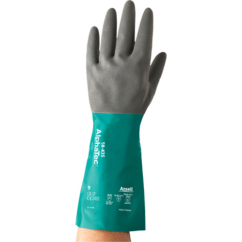 Gants r&eacute;sistants aux produits chimiques AlphaTec s&eacute;rie 58-435, Taille 7, 15" lo, Nitrile, Doublure en Coton/Ouat&eacute;e, 10 mils Moffatt Supply & Specialties