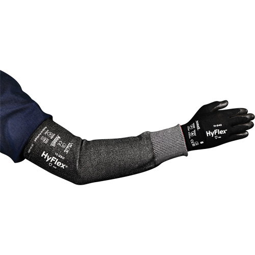 HyFlex&reg; 11-280 Series Narrow Cut Resistant Sleeve, Intercept, 12", ASTM ANSI Level A4, Grey Moffatt Supply & Specialties