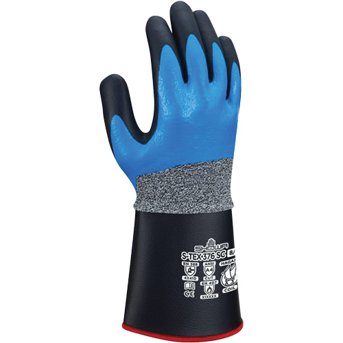 S-Tex 376SC Cut Resistant Gloves, Size Medium/7, 13 Gauge, Nitrile/Foam Nitrile Coated, Hagane Coil&reg; Shell, ASTM ANSI Level A4/EN 388 Level D Moffatt Supply & Specialties