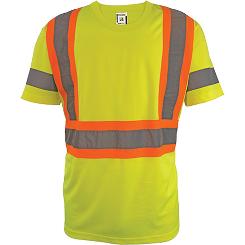 Chemise de s&eacute;curit&eacute; &agrave; manches courtes, Polyester, 2T-Grand, Jaune lime haute visibilit&eacute; Moffatt Supply & Specialties