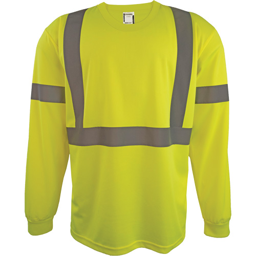 Long Sleeve Safety Shirt, Polyester, 2X-Large, High Visibility Lime-Yellow Moffatt Supply & Specialties