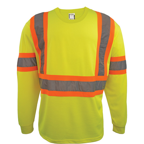 Chemise de s&eacute;curit&eacute; &agrave; manches longues, Polyester, 2T-Grand, Jaune lime haute visibilit&eacute; Moffatt Supply & Specialties