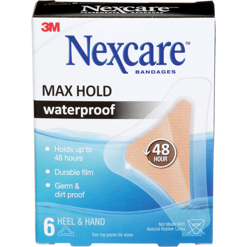 Pansements imperm&eacute;ables &agrave; tenue maximale Nexcare, Main/Talon, 3-1/2", Plastique, St&eacute;rile Moffatt Supply & Specialties
