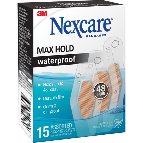 Pansements imperm&eacute;ables &agrave; tenue maximale Nexcare, Assorti, Plastique, St&eacute;rile Moffatt Supply & Specialties