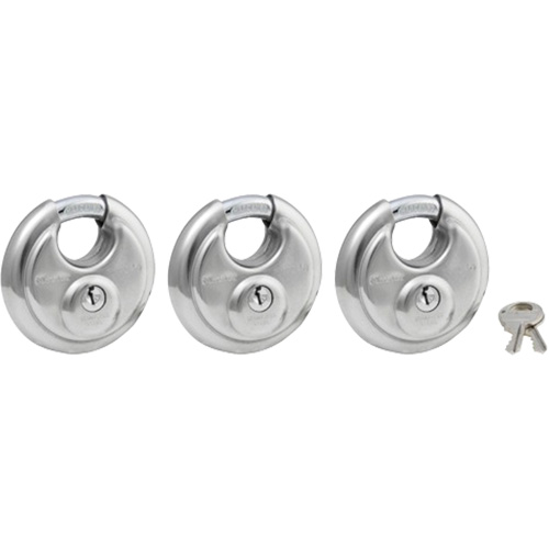 Cadenas &agrave; arceau prot&eacute;g&eacute;, Argent, Cl&eacute;s identiques, Acier inoxydable, Largeur de 2-3/4" Moffatt Supply & Specialties