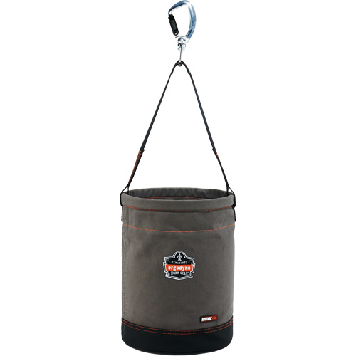 Arsenal&reg; 5940 Swiveling Carabiner Hoist Bucket, Canvas, 12.5" Dia. x 17" H, 150 lbs. Load Rating Moffatt Supply & Specialties