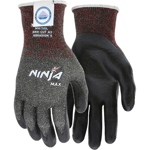 Gants r&eacute;sistant aux coupures Max Ninja, Taille Grand, Calibre 10, Rev&ecirc;tement Bipolym&egrave;re, Enveloppe en Dyneema, ASTM ANSI niveau A3 Moffatt Supply & Specialties