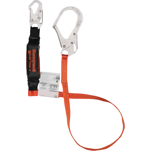 Titan Shock-Absorbing Lanyard, 6', Locking Rebar Hook Center, Locking Snap Hook Leg Ends, Polyester Moffatt Supply & Specialties