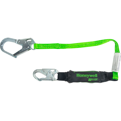 Miller&reg; HP Shock-Absorbing Lanyard, 4', Locking Rebar Hook Center, Locking Snap Hook Leg Ends, Polyester Moffatt Supply & Specialties