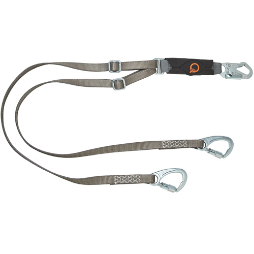 V-Series Tie-Back Lanyard, 6', Carabiner Center, Snap Hook Leg Ends, Nylon Moffatt Supply & Specialties