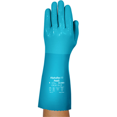 Gants r&eacute;sistants aux produits chimiques AlphaTec 04-003, Taille 8, 14" lo, Nitrile/PVC, Doublure en Molleton, Gant de calibre hiver Moffatt Supply & Specialties