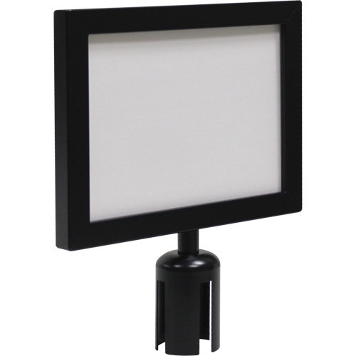 Cadre d'enseigne pour poteau de barri&egrave;re pour le contr&ocirc;le des foules, Noir Moffatt Supply & Specialties