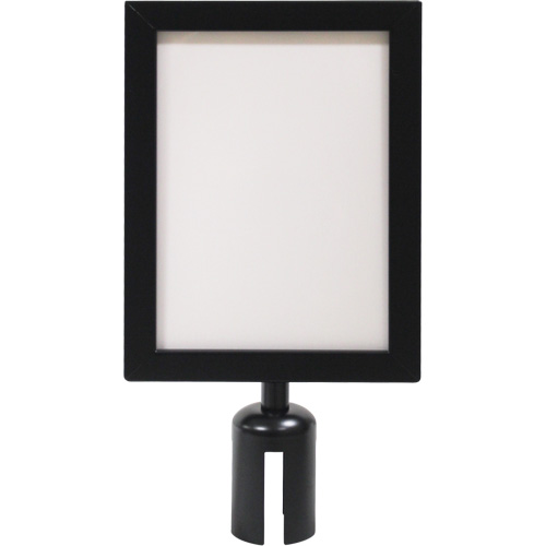 Cadre d'enseigne pour poteau de barri&egrave;re pour le contr&ocirc;le des foules, Noir Moffatt Supply & Specialties