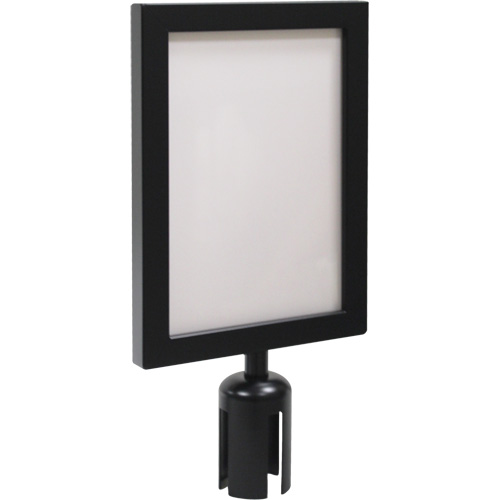 Cadre d'enseigne pour poteau de barri&egrave;re pour le contr&ocirc;le des foules, Noir Moffatt Supply & Specialties