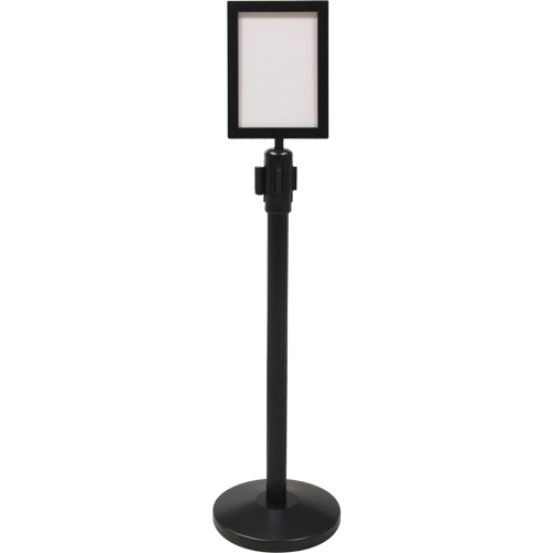 Cadre d'enseigne pour poteau de barri&egrave;re pour le contr&ocirc;le des foules, Noir Moffatt Supply & Specialties