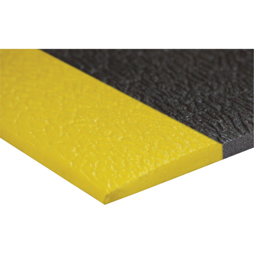 Tapis antifatigue Airsoft, Rugueux, 3' x 5' x 3/8", Noir/Jaune, &eacute;ponge en PVC Moffatt Supply & Specialties