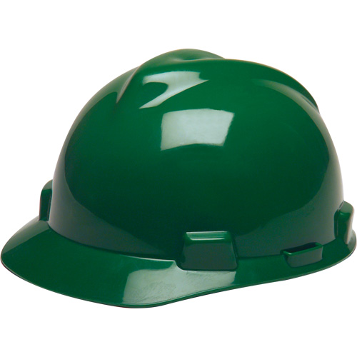 Casque de s&eacute;curit&eacute; avec rainures GREEN V-Gard, R&eacute;pond aux normes CSA type 1, Suspension Rochet Moffatt Supply & Specialties