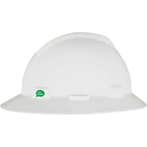Casque de s&eacute;curit&eacute; &agrave; bord complet V-Gard GREEN avec fentes, R&eacute;pond aux normes CSA type 1, Suspension Rochet Moffatt Supply & Specialties