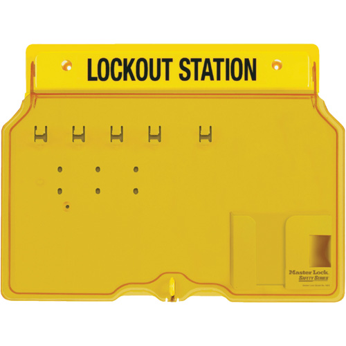 Trilingual Covered Lock Station, None Padlocks, 4 Padlock Capacity, Padlocks Not Included Moffatt Supply & Specialties