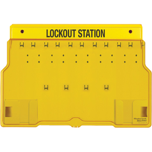 Poste de cadenassage trilingue recouvert, Cadenas Aucune, Capacit&eacute; de 10, Cadenas Non compris Moffatt Supply & Specialties