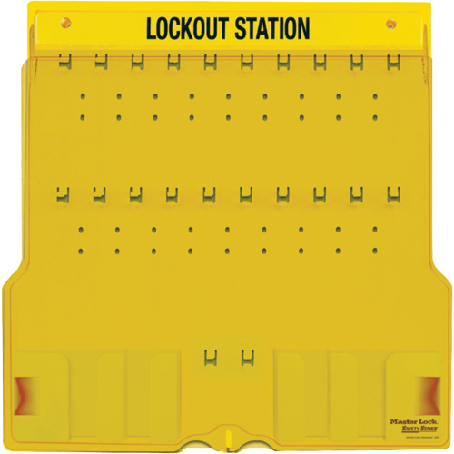 Poste de cadenassage trilingue recouvert, Cadenas Aucune, Capacit&eacute; de 20, Cadenas Non compris Moffatt Supply & Specialties