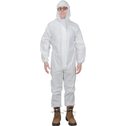 Premium Hooded Coveralls, X-Large, White, Microporous Moffatt Supply & Specialties