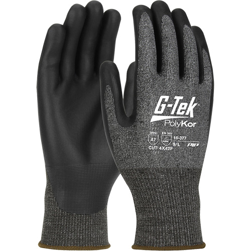 G-Tek&reg; PolyKor&reg; X7 Cut Resistant Gloves, Small, 18 Gauge, Polyurethane Coated, ASTM ANSI Level A7/EN 388 Level F Moffatt Supply & Specialties