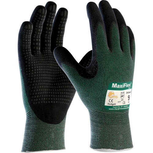 ATG MaxiFlex&reg; Cut Gloves, Size X-Large, 15 Gauge, Foam Nitrile Coated, Engineered Yarn Shell, ASTM ANSI Level A2/EN 388 Level 3/EN 388 Level B Moffatt Supply & Specialties
