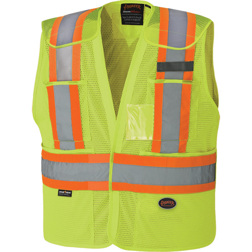 6933 Veste de s&eacute;curit&eacute; d&eacute;tachable haute visibilit&eacute; &agrave; &eacute;paules tombantes, Jaune lime haute visibilit&eacute;, Moyen/Petit, Polyester Moffatt Supply & Specialties