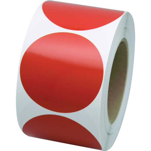Formes de marquage, Cercle, 3" lo x 3" la, Rouge, Vinyle Moffatt Supply & Specialties