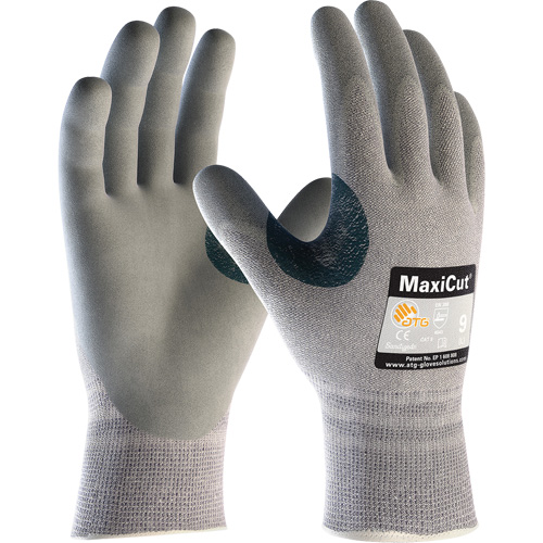 ATG MaxiCut&reg; 5 Seamless Knit Cut Resistant Gloves, Size X-Small, 13 Gauge, Foam Nitrile Coated, Dyneema&reg;/Nylon Shell, ASTM ANSI Level A4/EN 388 Level 4/EN 388 Level C Moffatt Supply & Specialties