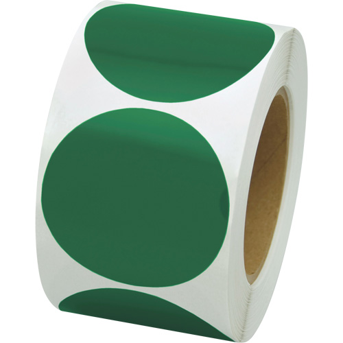Pastilles de marquage color&eacute;es, Cercle, 3" lo x 3" la, Vert, Vinyle Moffatt Supply & Specialties