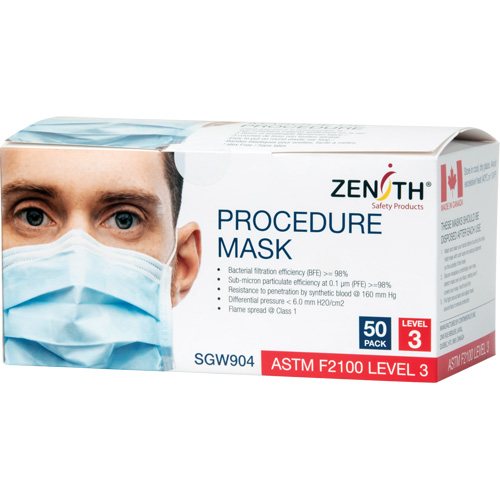 Disposable Procedure Face Masks, ASTM F2100 Level 3, Class 1 Moffatt Supply & Specialties