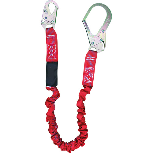 ShockSorb Internal Shock Lanyard, 6', Rebar Hook Center, Snap Hook Leg Ends, Polyester Moffatt Supply & Specialties