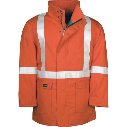 Westex UltraSoft&reg; AllOut Quilt Lined Winter Parka with Reflective Stripes, Small, High Visibility Orange, 46 cal/cm² Moffatt Supply & Specialties