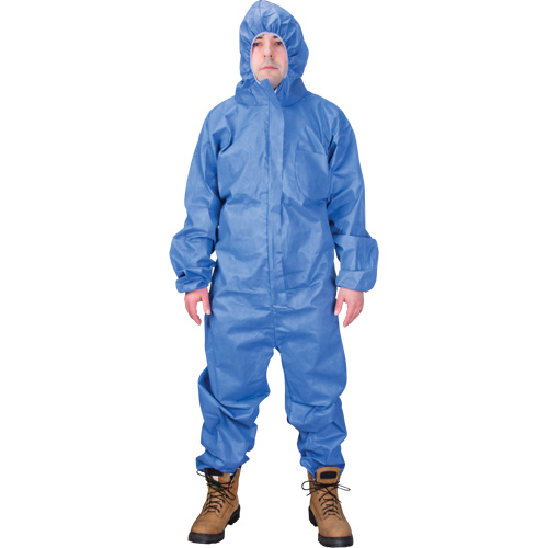 Hooded Coveralls, 4X-Large, Blue, SMS Moffatt Supply & Specialties