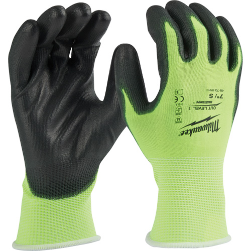 High Visibility Dipped Gloves, Small, 15 Gauge, Polyurethane Coated, ASTM ANSI Level A1 Moffatt Supply & Specialties