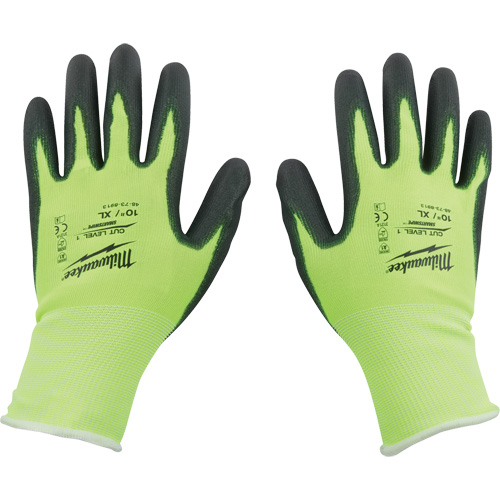 High Visibility Dipped Gloves, Small, 15 Gauge, Polyurethane Coated, ASTM ANSI Level A1 Moffatt Supply & Specialties
