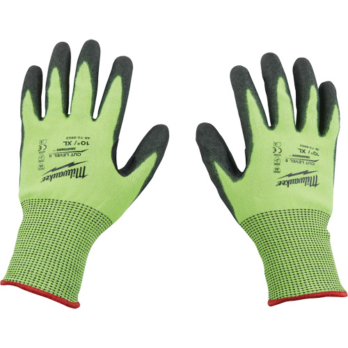 Gants &agrave; haute visibilit&eacute; enduits par trempage, Taille Petit, Calibre 15, Rev&ecirc;tement Polyur&eacute;thane, Enveloppe en Poly&eacute;thyl&egrave;ne, ASTM ANSI niveau A5 Moffatt Supply & Specialties